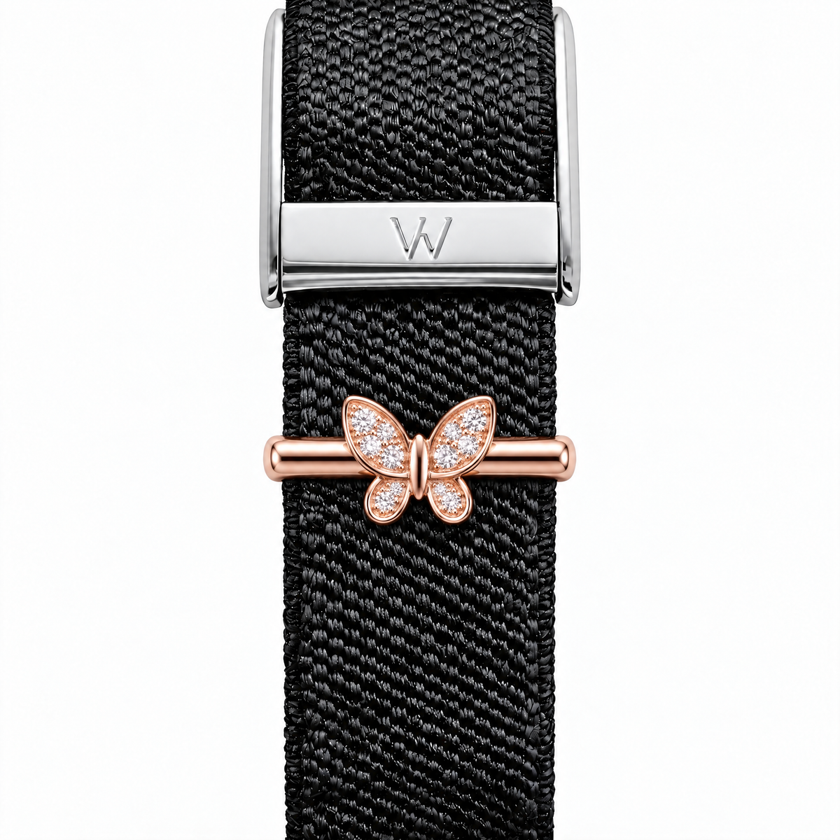 Butterfly Bar WHOOP charm – moissanite / lab-grown diamond strap charm for WHOOP 5.0 by Zius Jewels