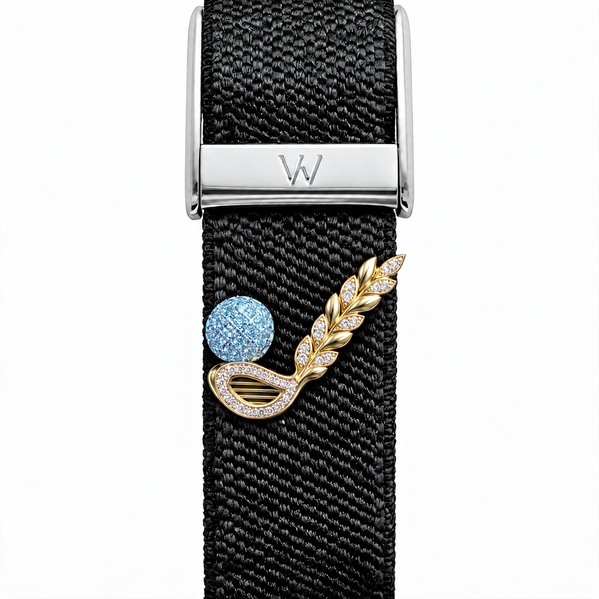Planet and Wheat WHOOP charm – moissanite / lab-grown diamond strap charm for WHOOP 5.0 by Zius Jewels