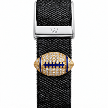 Gem-Set Football WHOOP charm – moissanite / lab-grown diamond strap charm for WHOOP 5.0 by Zius Jewels
