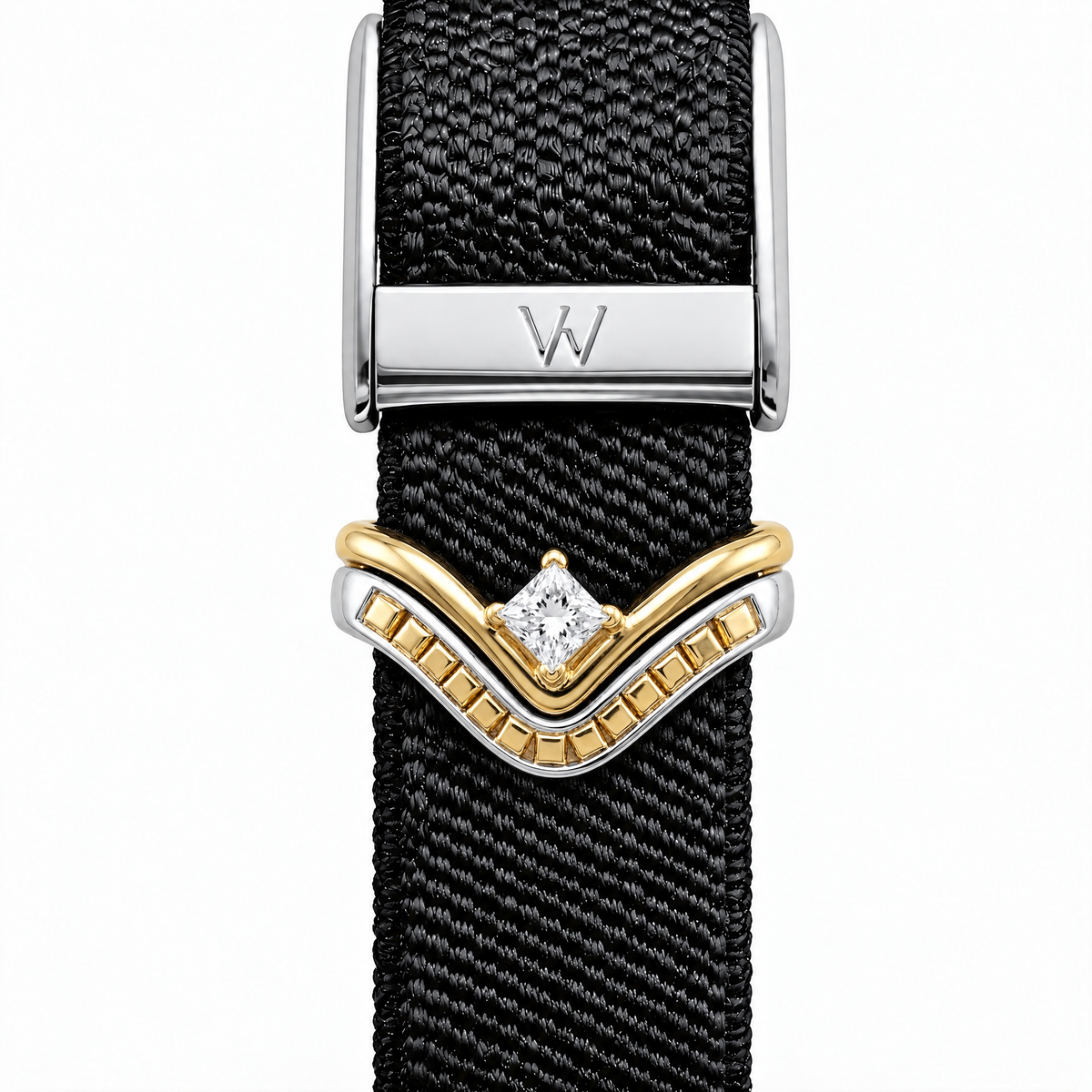 Diamond Chevron Bar WHOOP charm – moissanite / lab-grown diamond strap charm for WHOOP 5.0 by Zius Jewels