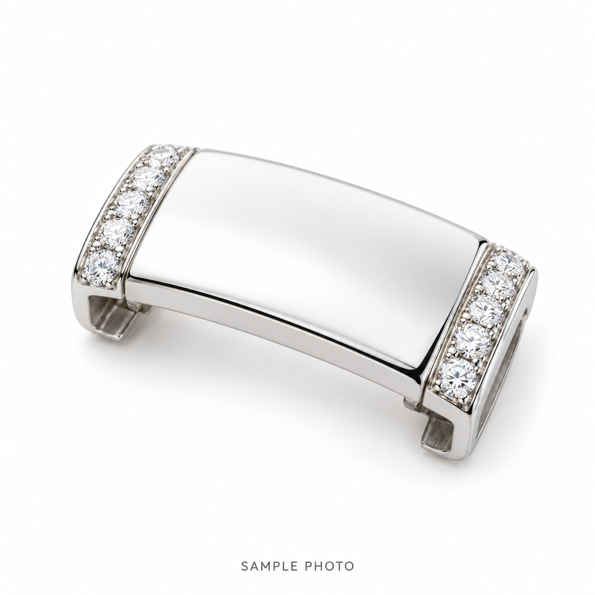 Illustrative sample photo of a WHOOP side diamond clasp; final design may vary.