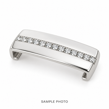 Illustrative sample photo of a WHOOP single-line diamond clasp; final design may vary.